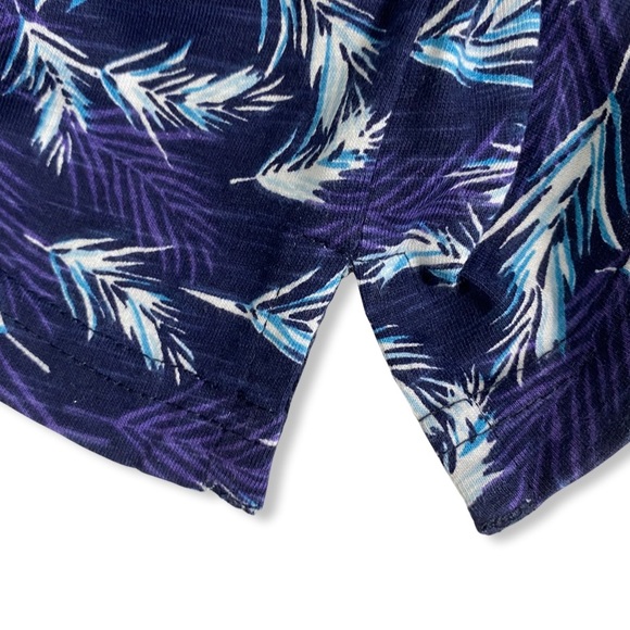 Slate & Stone Polo Shirt 100% Cotton Navy Blue Fern Print, Size M - Picture 10 of 15